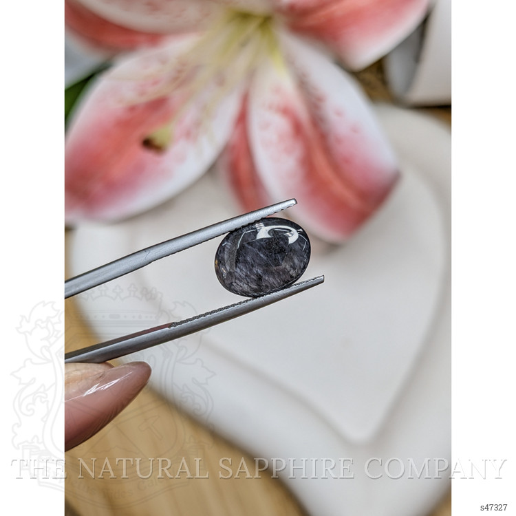 3.09 Ct. Black Cabochon Sapphire from Ceylon (Sri Lanka)