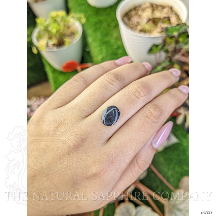 3.09 Ct. Black Cabochon Sapphire from Ceylon (Sri Lanka)