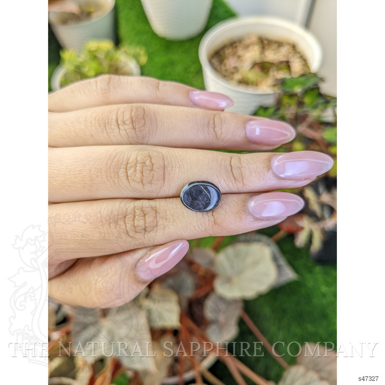 3.09 Ct. Black Cabochon Sapphire from Ceylon (Sri Lanka)