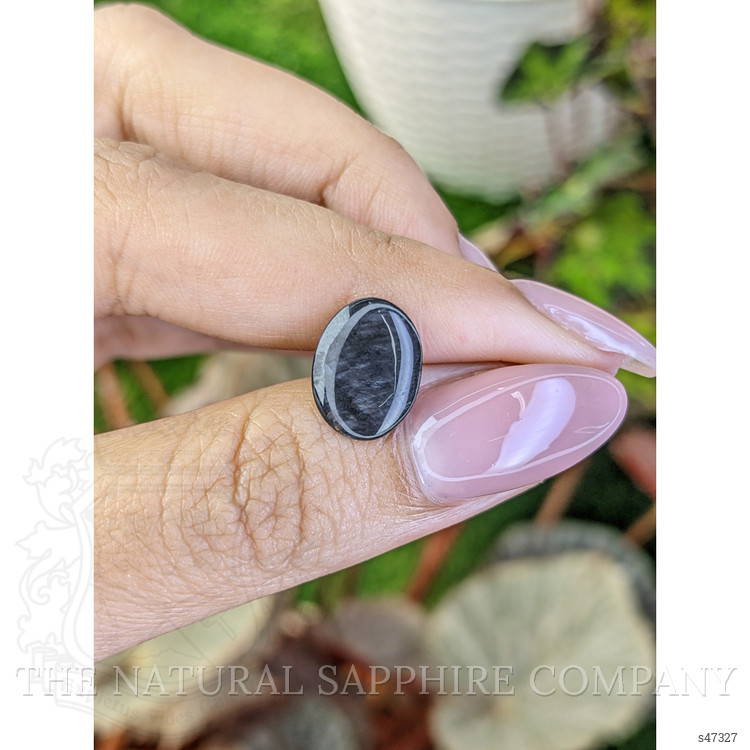 3.09 Ct. Black Cabochon Sapphire from Ceylon (Sri Lanka)
