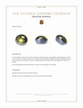 3.24 Ct. Yellowish Green Star Sapphire from Ceylon (Sri Lanka) Appraisal