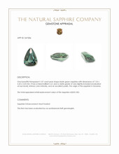 1.07 Ct. Bluish Green Sapphire from Tanzania Appraisal