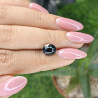 2.55 Ct. Bluish Green Sapphire from Madagascar Life Style