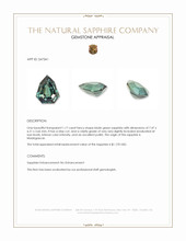 1.17 Ct. Bluish Green Sapphire from Madagascar Appraisal