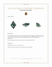 0.84 Ct. Bluish Green Sapphire from Madagascar Appraisal