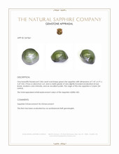 2.86 Ct. Green Star Sapphire from Ceylon (Sri Lanka) Appraisal