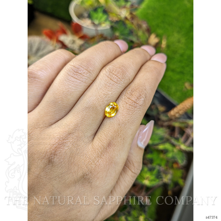 1.44 Ct. Orangish Yellow Sapphire from Ceylon (Sri Lanka)