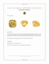 1.10 Ct. Yellow Sapphire from Ceylon (Sri Lanka) Appraisal