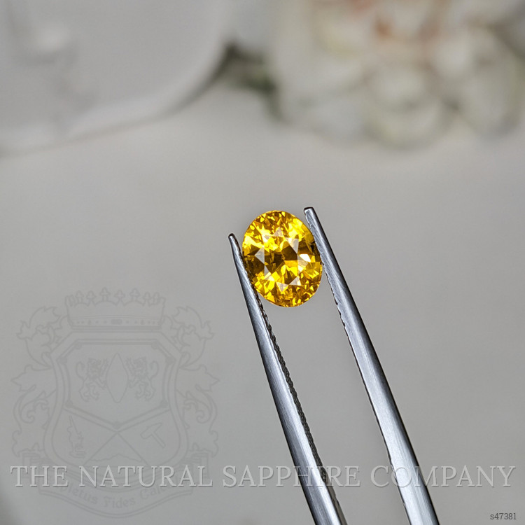 1.43 Ct. Orangish Yellow Sapphire from Ceylon (Sri Lanka)