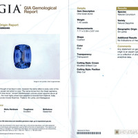 1.45 Ct. Blue Sapphire from Ceylon (Sri Lanka) Scan Report
