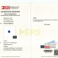 2.44 Ct. Blue Sapphire from Ceylon (Sri Lanka) Scan Report