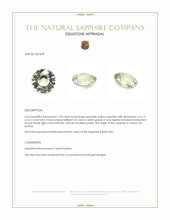 1.03 Ct. Greenish Yellow Sapphire from Ceylon (Sri Lanka) Appraisal