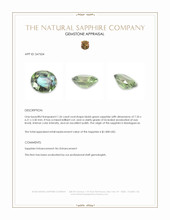 1.26 Ct. Bluish Green Sapphire from Madagascar Appraisal