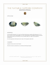 1.03 Ct. Bluish Green Sapphire from Madagascar Appraisal