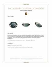 1.02 Ct. Greenish Blue Sapphire from Madagascar Appraisal