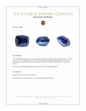1.10 Ct. Blue Sapphire from Ceylon (Sri Lanka) Appraisal