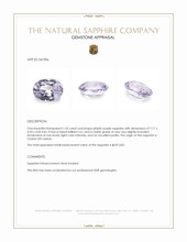 1.53 Ct. Pinkish Purple Sapphire from Ceylon (Sri Lanka) Appraisal