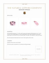 1.71 Ct. Purplish Pink Sapphire from Ceylon (Sri Lanka) Appraisal