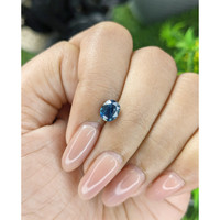 1.21 Ct. Greenish Blue Sapphire from Madagascar Life Style