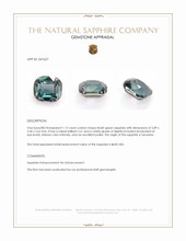 1.12 Ct. Bluish Green Sapphire from Tanzania Appraisal