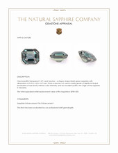 1.07 Ct. Bluish Green Sapphire from Tanzania Appraisal