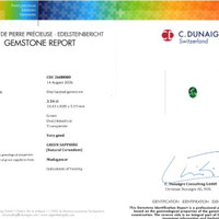 3.54 Ct. Bluish Green Sapphire from Madagascar Scan Report