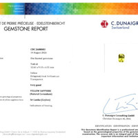 7.61 Ct. Yellow Sapphire from Ceylon (Sri Lanka) Scan Report