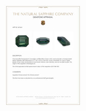 8.06 Ct. Bluish Green Sapphire from Madagascar Appraisal