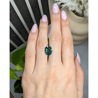 5.48 Ct. Bluish Green Sapphire from Madagascar Life Style