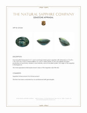 3.21 Ct. Bluish Green Sapphire from Madagascar Appraisal