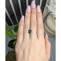 3.19 Ct. Bluish Green Sapphire from Madagascar Life Style