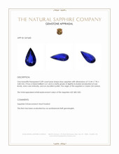 2.89 Ct. Blue Sapphire from Ceylon (Sri Lanka) Appraisal