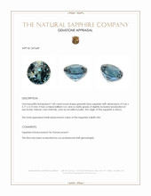 1.00 Ct. Greenish Blue Sapphire from Africa Appraisal