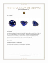 0.54 Ct. Blue Sapphire from Tanzania Appraisal