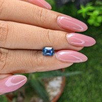 1.06 Ct. Greenish Blue Sapphire from Madagascar Life Style