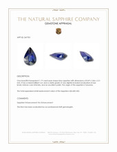 1.19 Ct. Blue Sapphire from Tanzania Appraisal