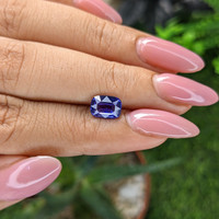 1.55 Ct. Purplish Blue Sapphire from Madagascar Life Style