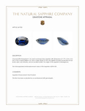 1.26 Ct. Blue Sapphire from Madagascar Appraisal