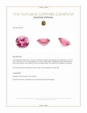 1.54 Ct. Purplish Pink Sapphire from Tanzania Appraisal