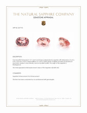1.01 Ct. Padparadscha Sapphire from Madagascar Appraisal