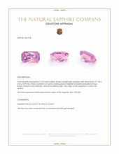 1.54 Ct. Purplish Pink Sapphire from Ceylon (Sri Lanka) Appraisal