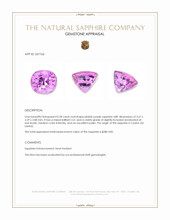 0.28 Ct. Pinkish Purple Sapphire from Ceylon (Sri Lanka) Appraisal