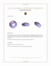 1.02 Ct. Purple Star Sapphire from Ceylon (Sri Lanka) Appraisal