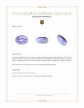 1.49 Ct. Purple Star Sapphire from Ceylon (Sri Lanka) Appraisal