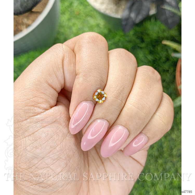 0.71 Ct. Greenish Yellow Sapphire from Ceylon (Sri Lanka)