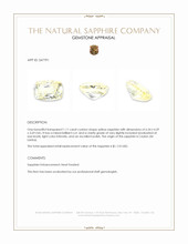1.11 Ct. Yellow Sapphire from Ceylon (Sri Lanka) Appraisal