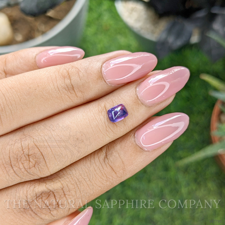 0.93 Ct. Bluish Purple Cabochon Sapphire from Ceylon (Sri Lanka)