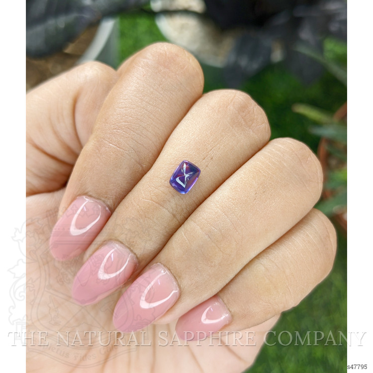 0.93 Ct. Bluish Purple Cabochon Sapphire from Ceylon (Sri Lanka)