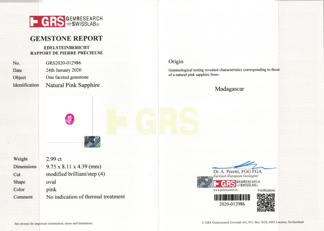 2.99 Ct. Pink Sapphire from Madagascar