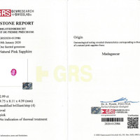 2.99 Ct. Pink Sapphire from Madagascar Scan Report
